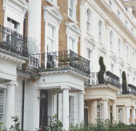 A row of nicely presented Victorian period houses in London